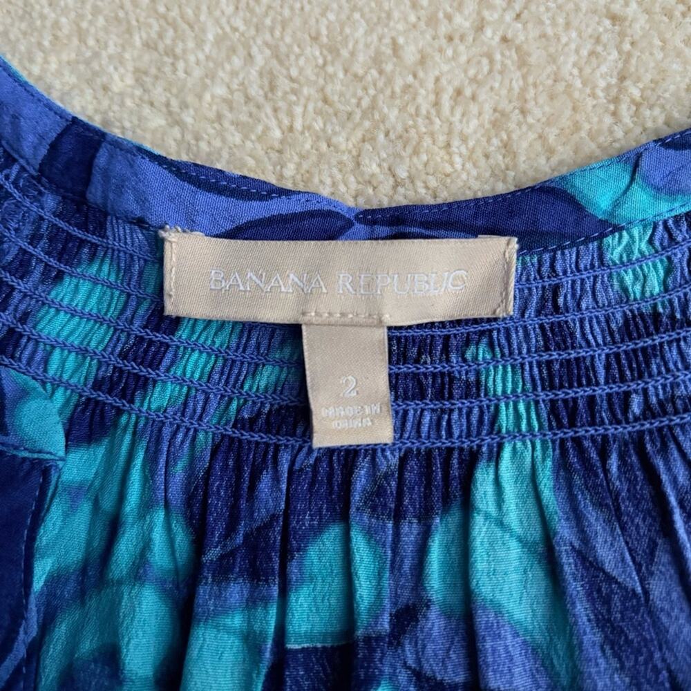 Banana Republic Blue and Green Midi Dress size 2 - Picture 7 of 7